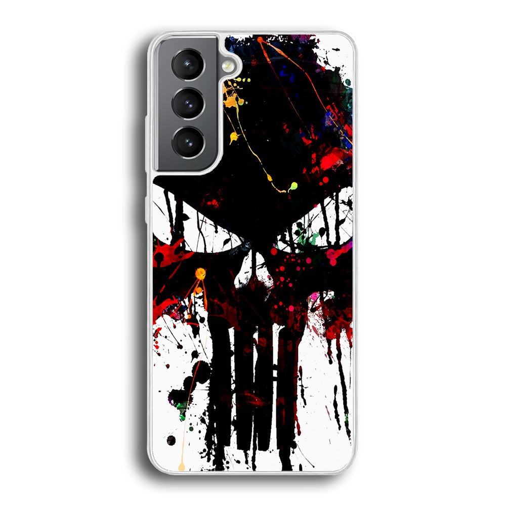The Punisher Abstract Painting Samsung Galaxy S23 Case-Phone Case-Rubber White (2D Case)-Altracase