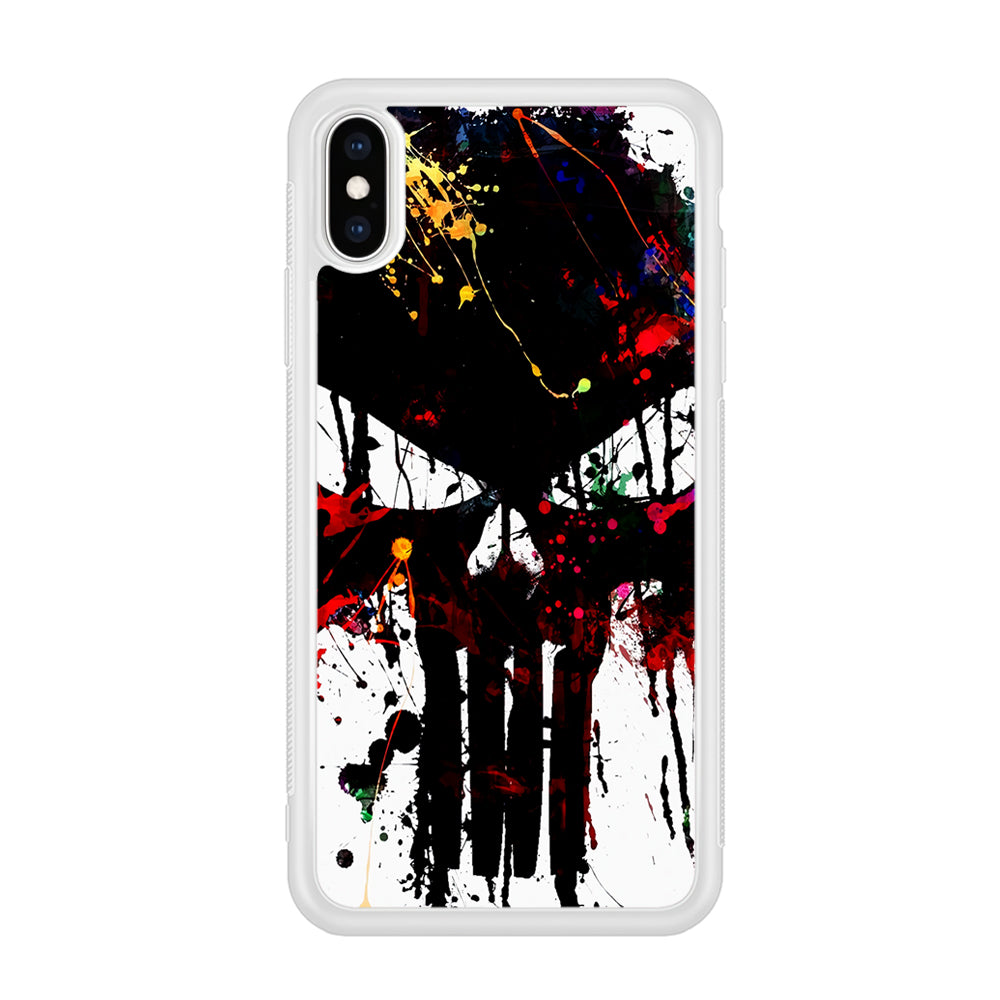 The Punisher Abstract Painting iPhone Xs Case-Phone Case-Rubber White (2D Case)-Altracase