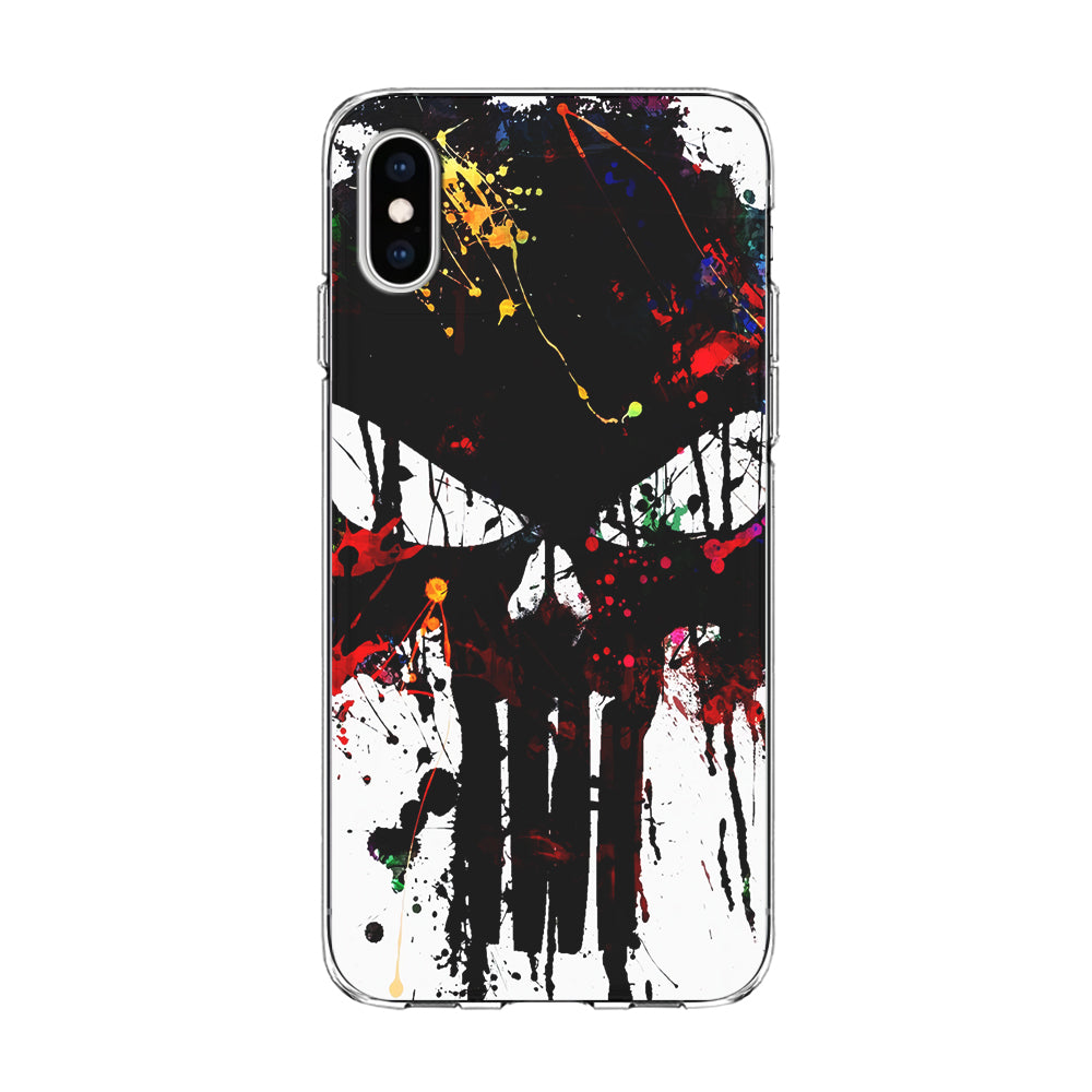 The Punisher Abstract Painting iPhone Xs Case-Phone Case-Clear Soft Case-Altracase