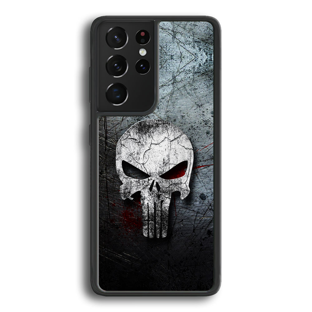 The Punisher Logo Samsung Galaxy S21 Ultra Case-Phone Case-Rubber Black (2D Case)-Altracase