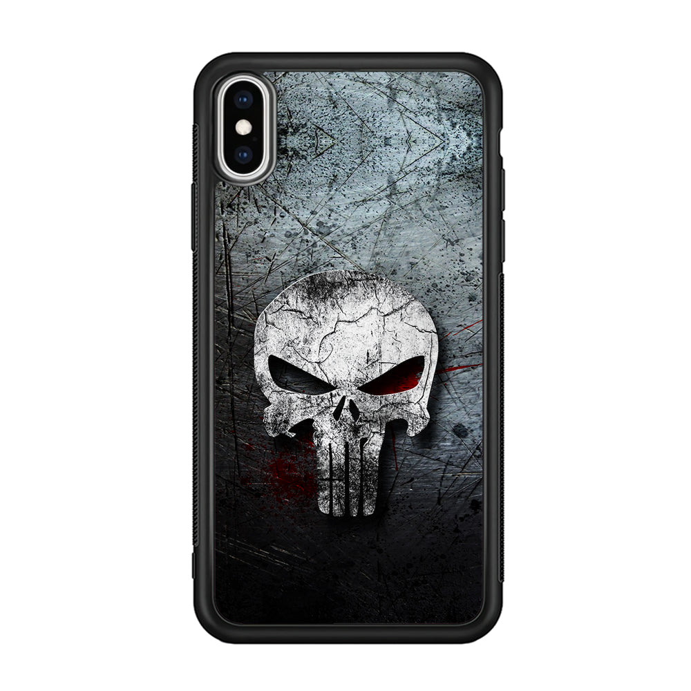 The Punisher Logo iPhone Xs Case-Phone Case-Rubber Black (2D Case)-Altracase