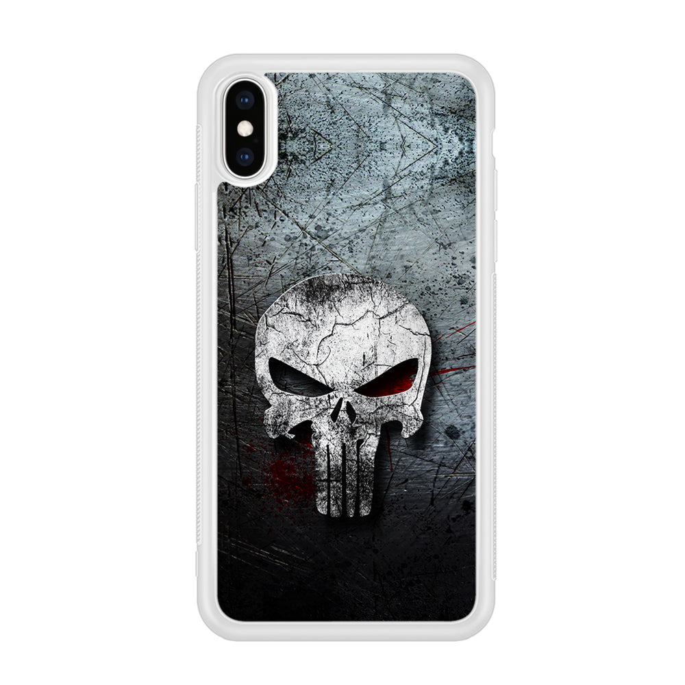 The Punisher Logo iPhone Xs Case-Phone Case-Rubber White (2D Case)-Altracase