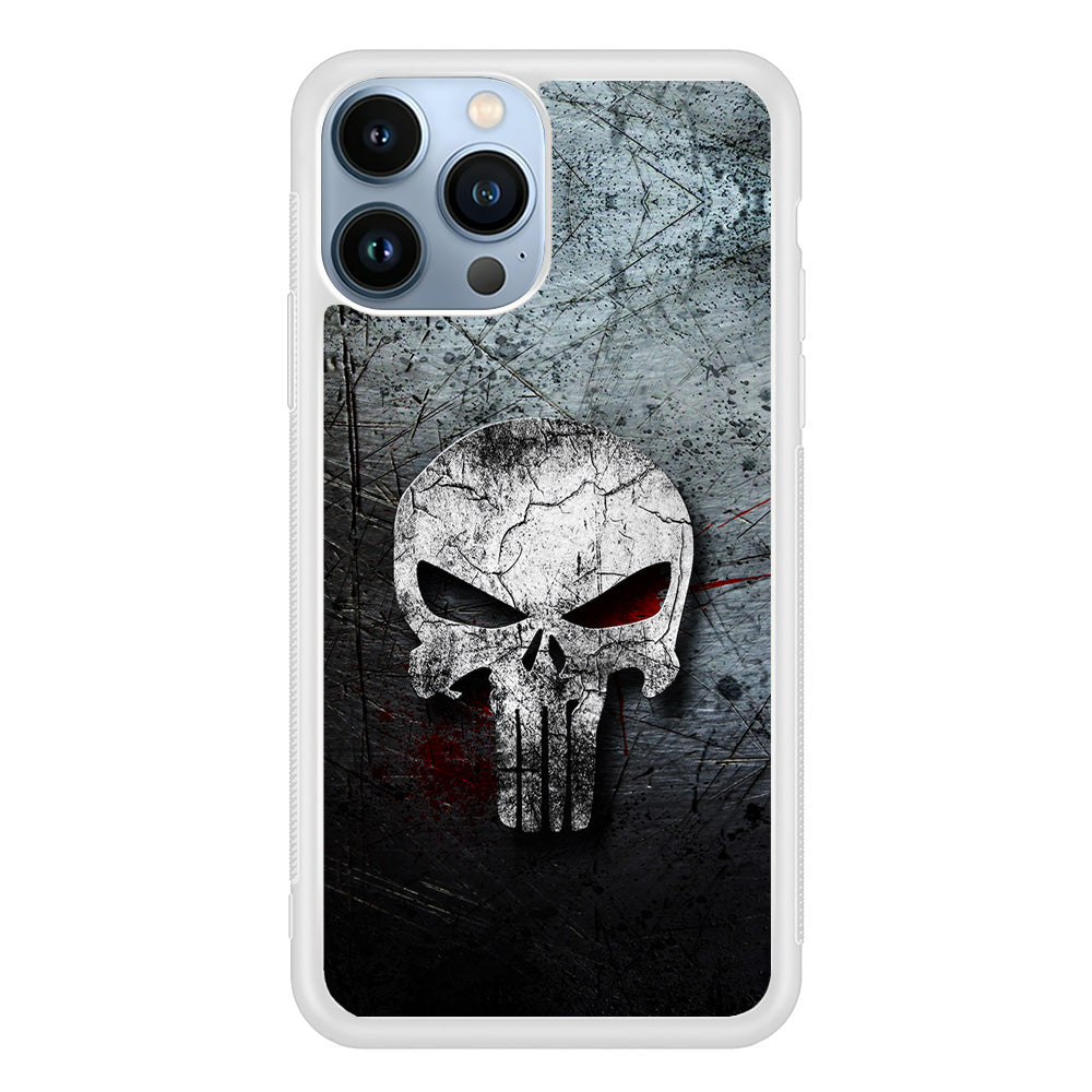 The Punisher Logo iPhone 15 Pro Max Case-Phone Case-Rubber White (2D Case)-Altracase