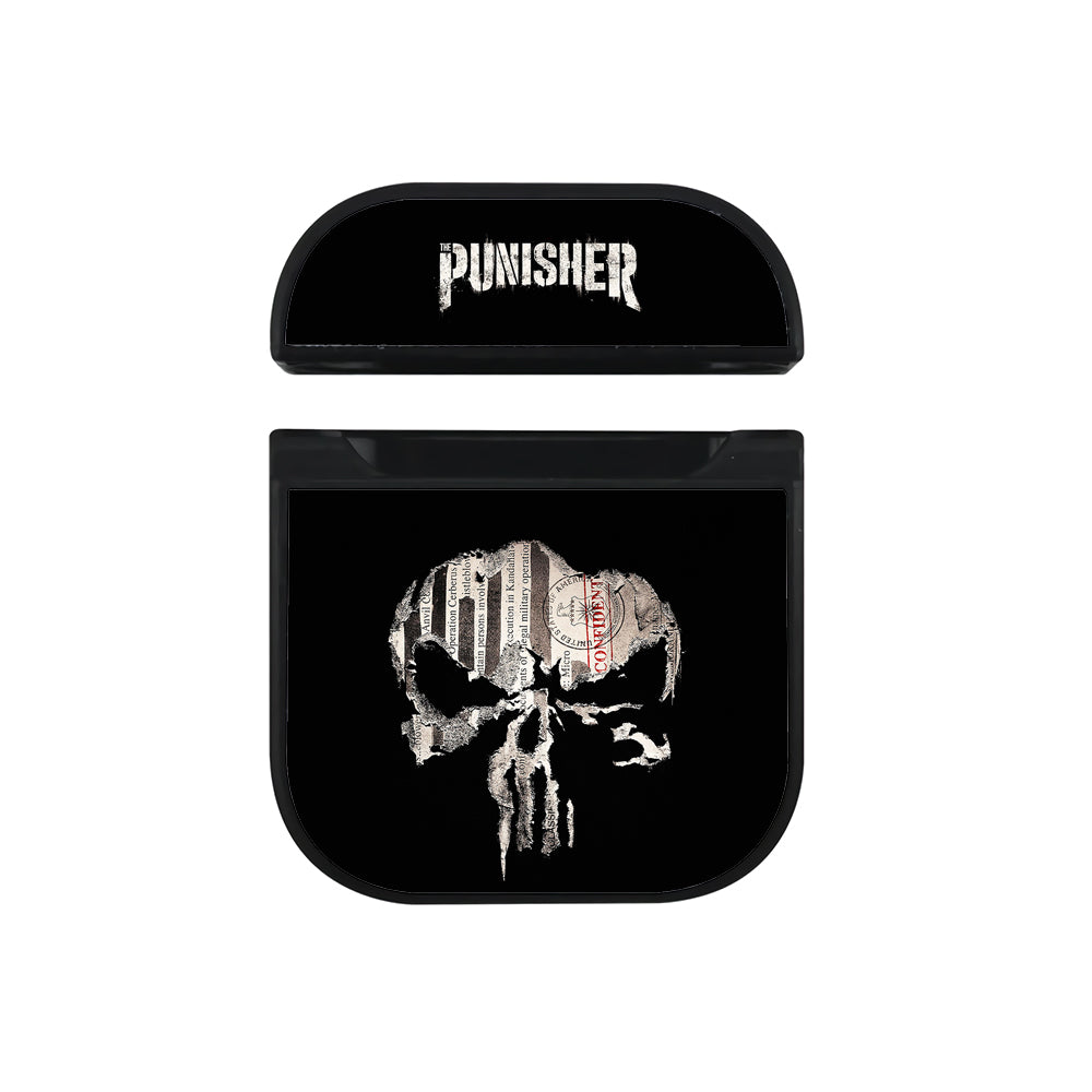 The Punisher Logo Skull Hard Plastic Case Cover For Apple Airpods-AirPod Case-Black-Altracase