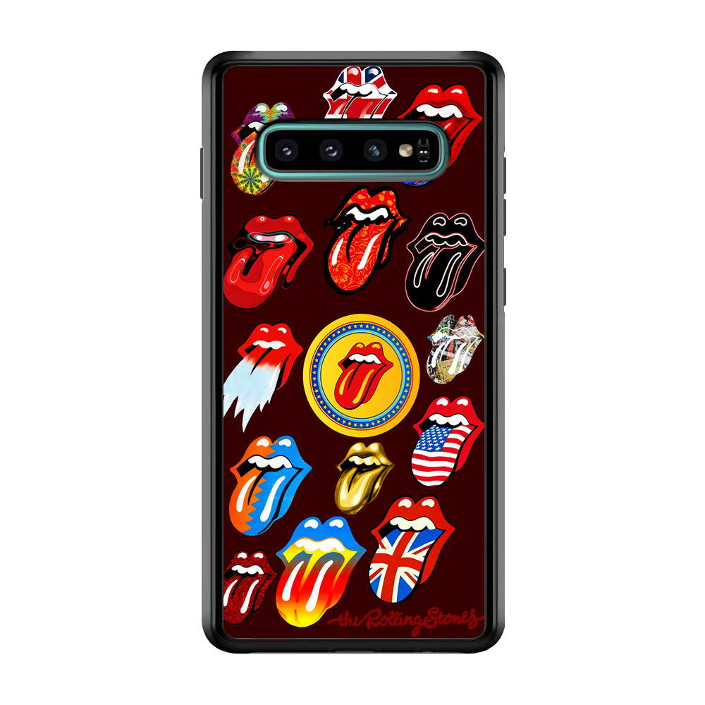 The Rolling Stones Art Samsung Galaxy S10 Case-Phone Case-Rubber Black (2D Case)-Altracase