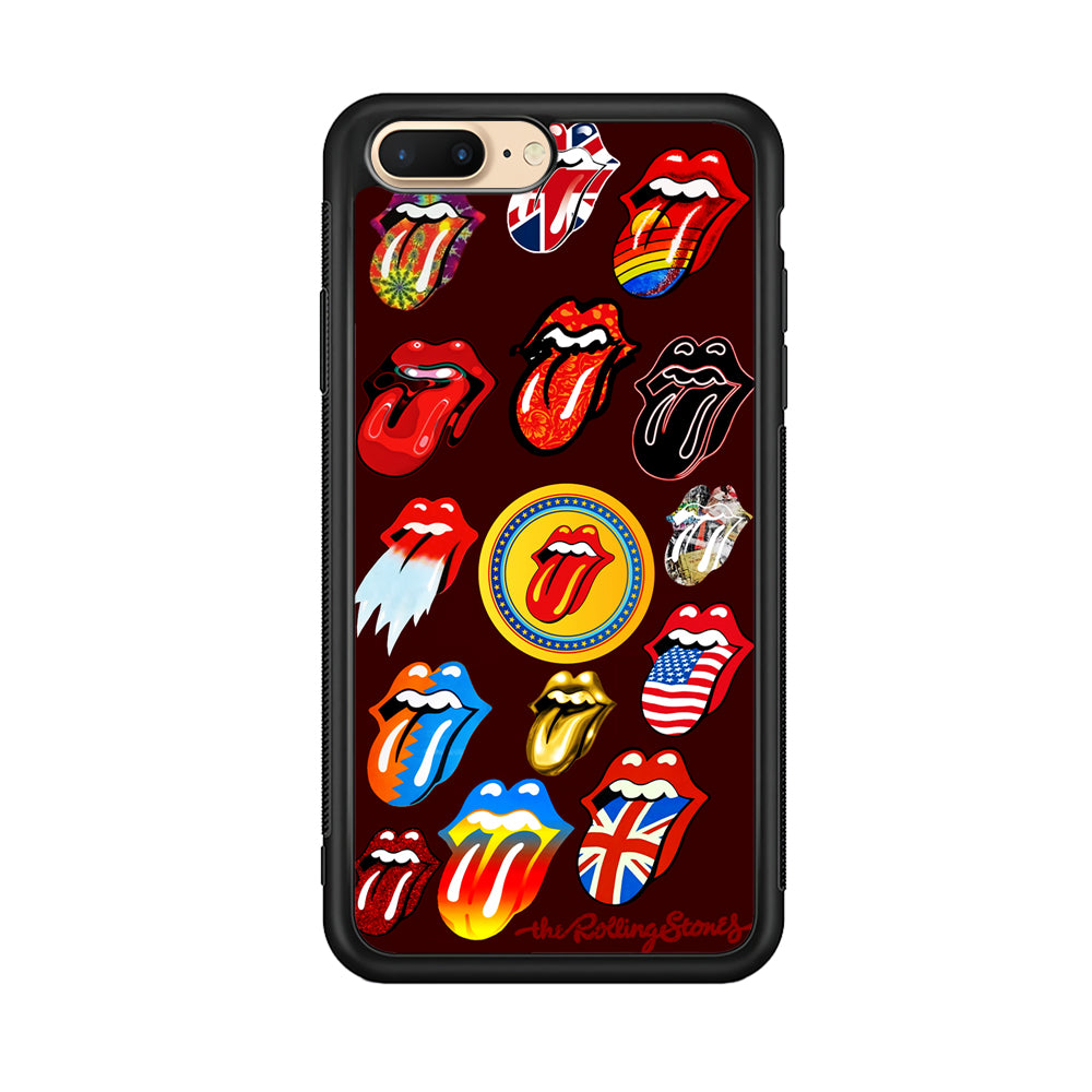 The Rolling Stones Art iPhone 8 Plus Case-Phone Case-Rubber Black (2D Case)-Altracase