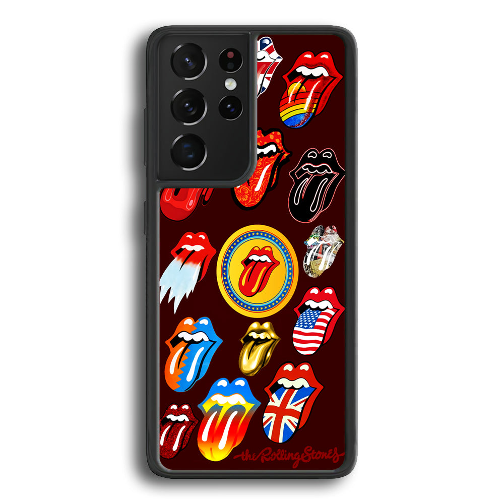 The Rolling Stones Art Samsung Galaxy S21 Ultra Case-Phone Case-Rubber Black (2D Case)-Altracase