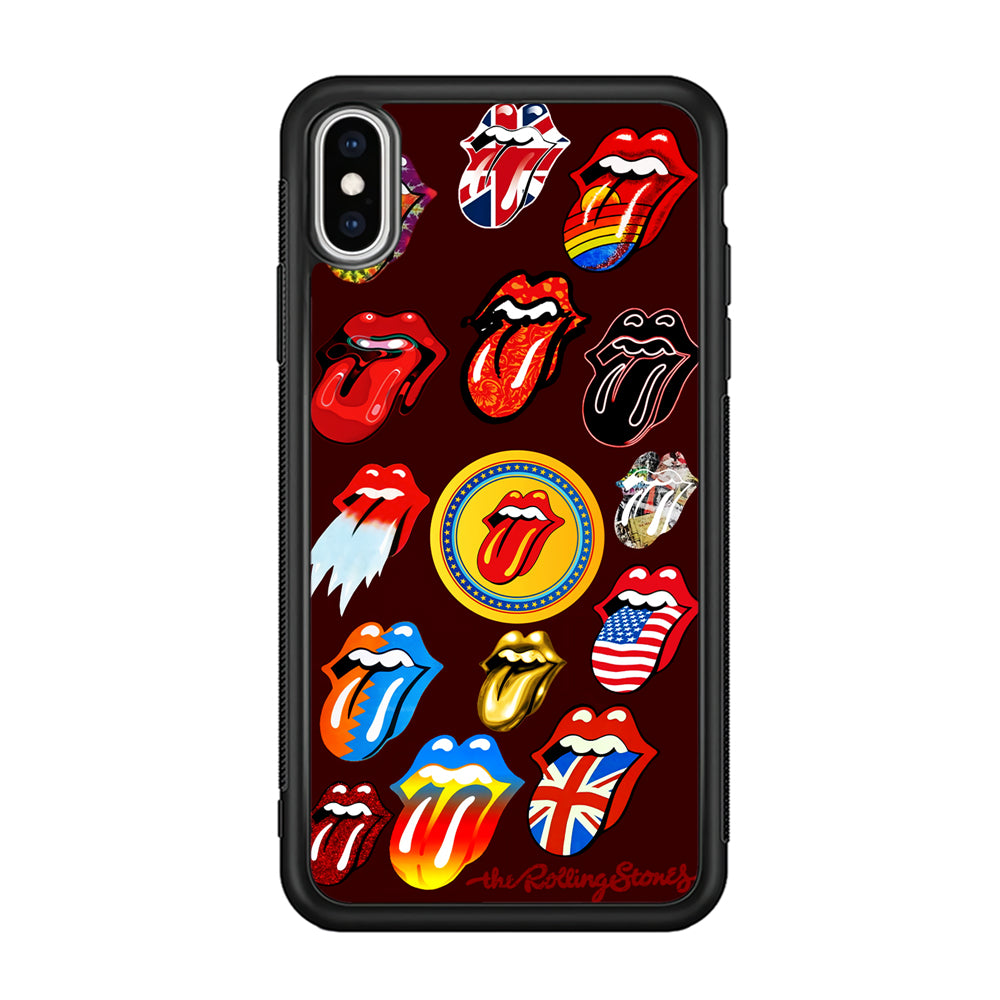 The Rolling Stones Art iPhone Xs Case-Phone Case-Rubber Black (2D Case)-Altracase