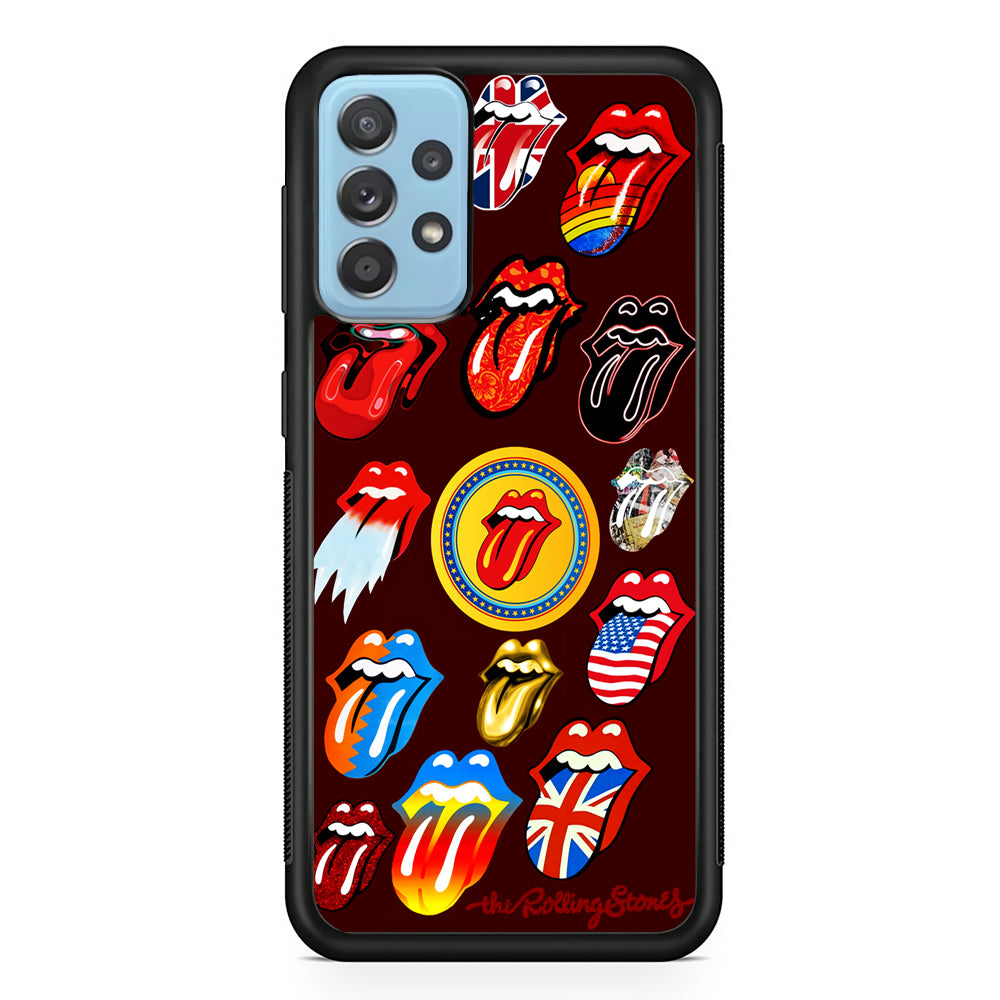 The Rolling Stones Art Samsung Galaxy A72 Case-Phone Case-Rubber Black (2D Case)-Altracase
