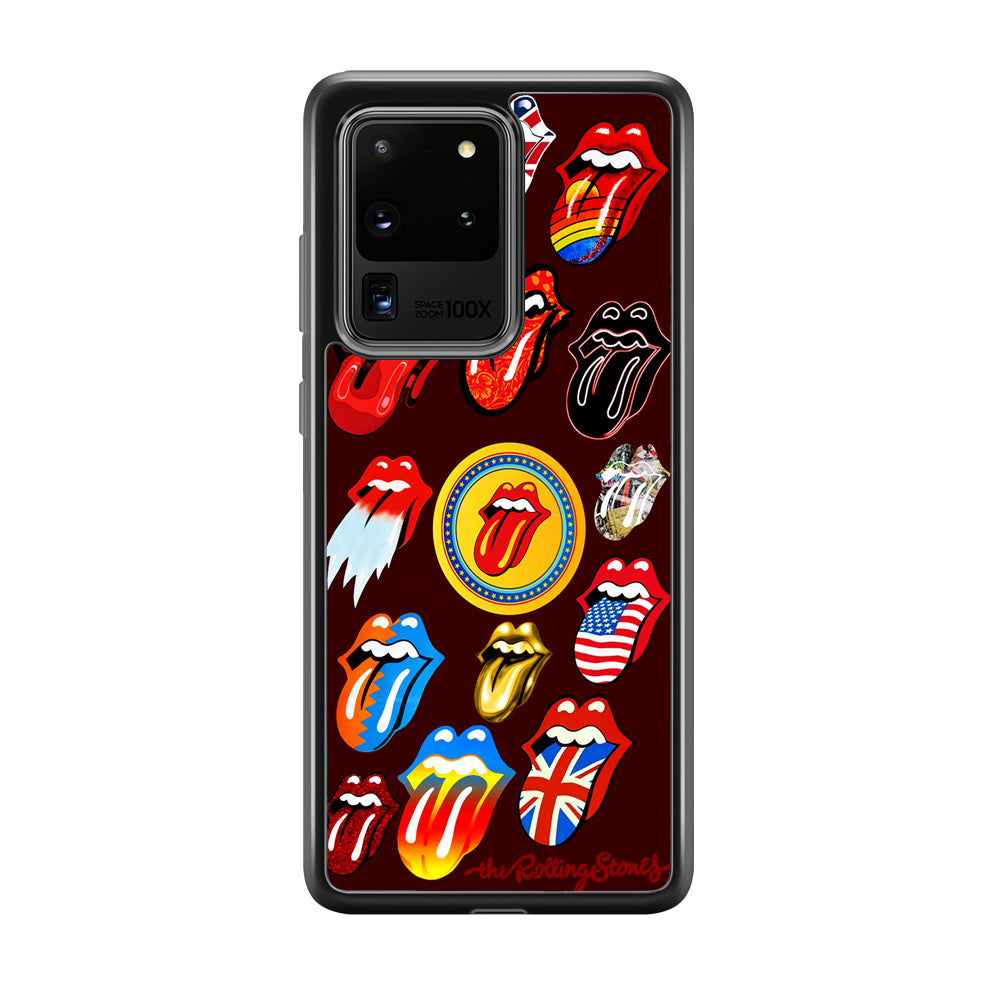 The Rolling Stones Art Samsung Galaxy S20 Ultra Case-Phone Case-Rubber Black (2D Case)-Altracase