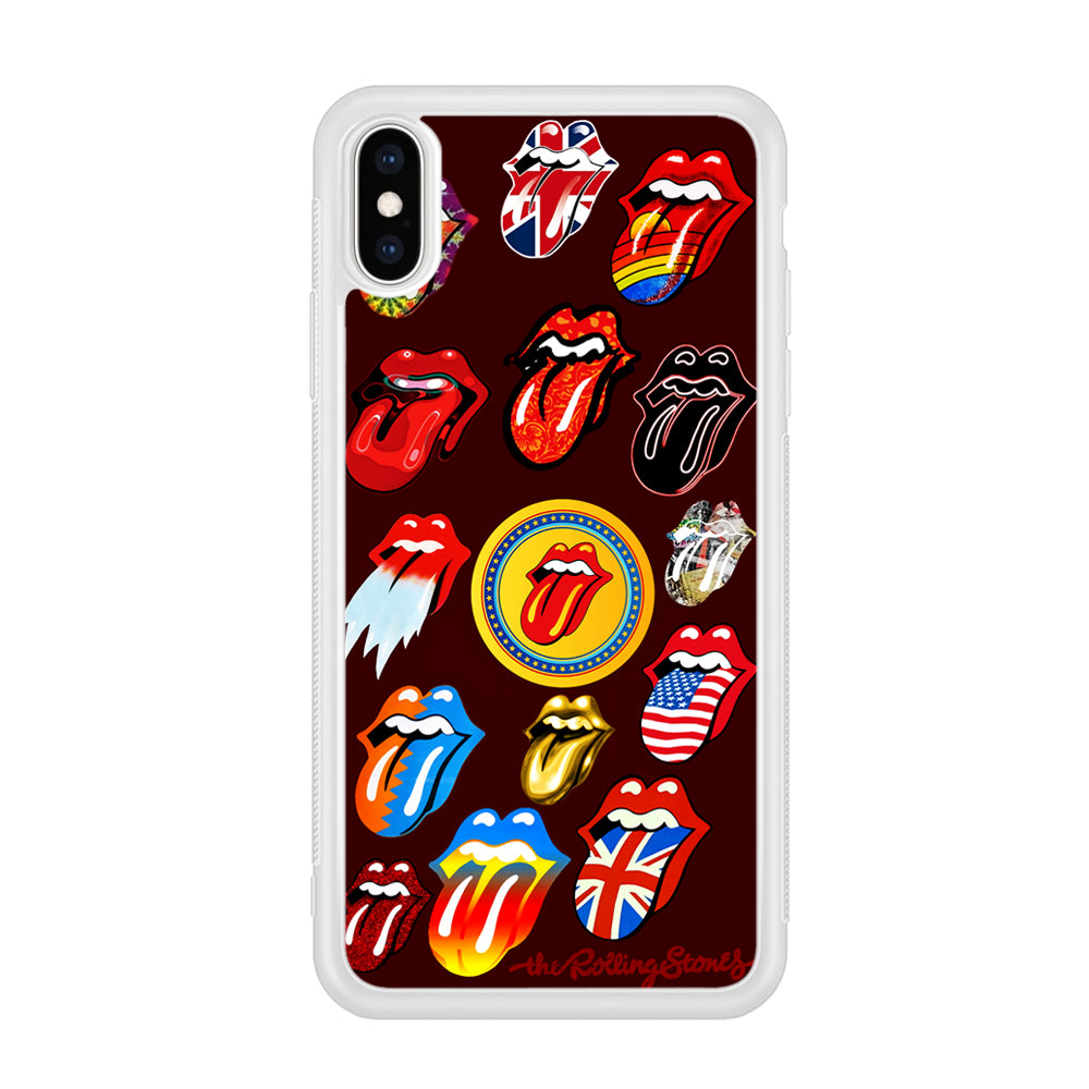 The Rolling Stones Art iPhone Xs Case-Phone Case-Rubber White (2D Case)-Altracase