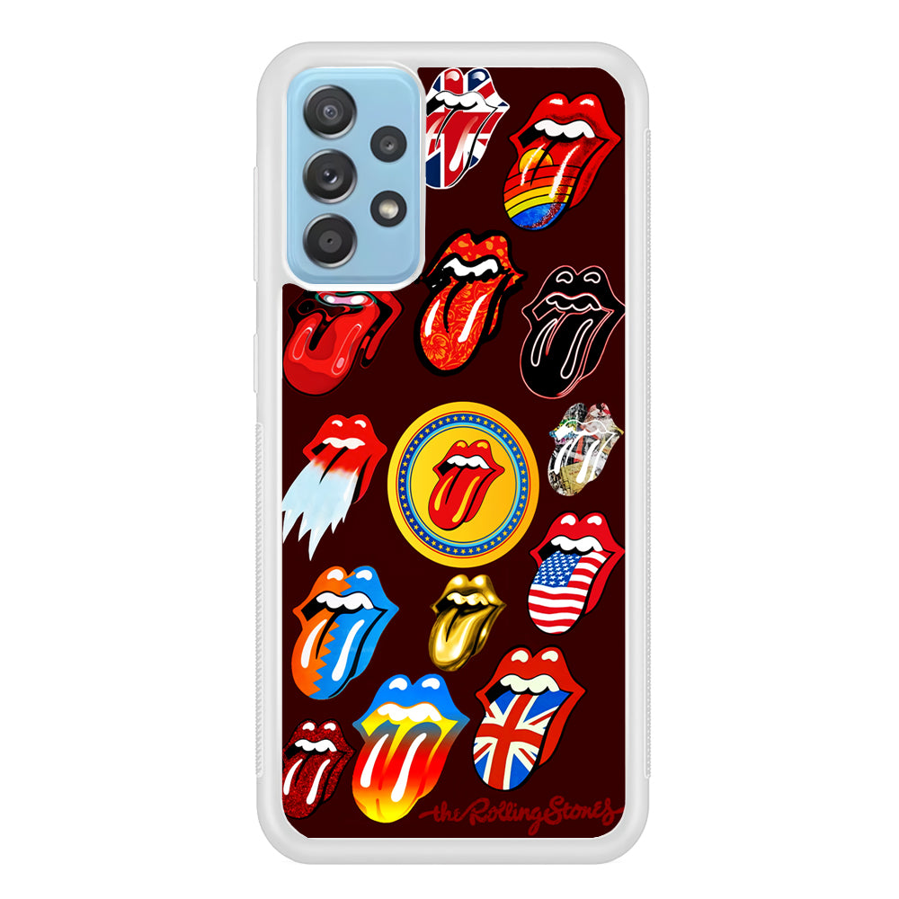 The Rolling Stones Art Samsung Galaxy A72 Case-Phone Case-Rubber White (2D Case)-Altracase