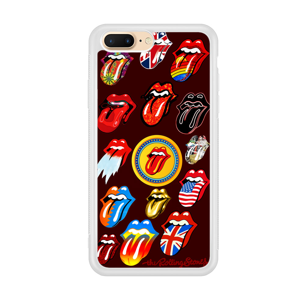 The Rolling Stones Art iPhone 8 Plus Case-Phone Case-Rubber White (2D Case)-Altracase