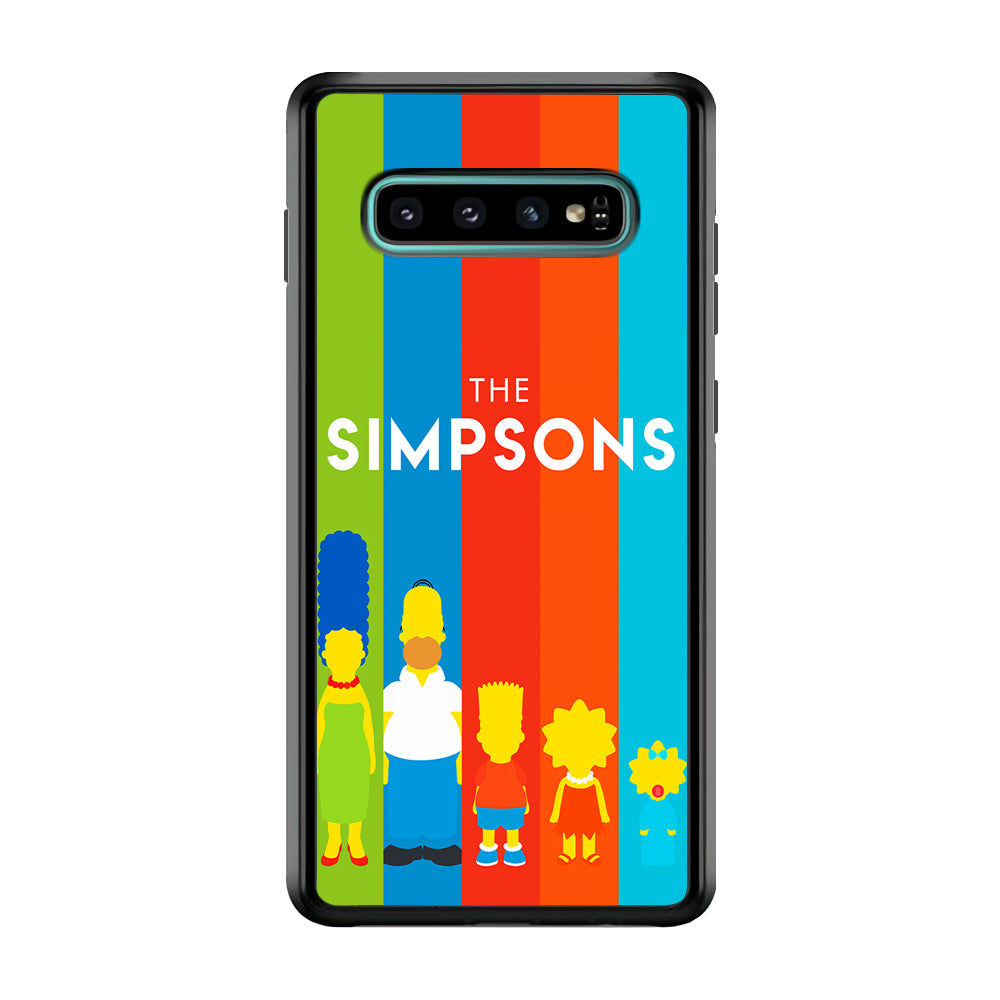 The Simpson Family Colorful Samsung Galaxy S10 Case-Phone Case-Rubber Black (2D Case)-Altracase