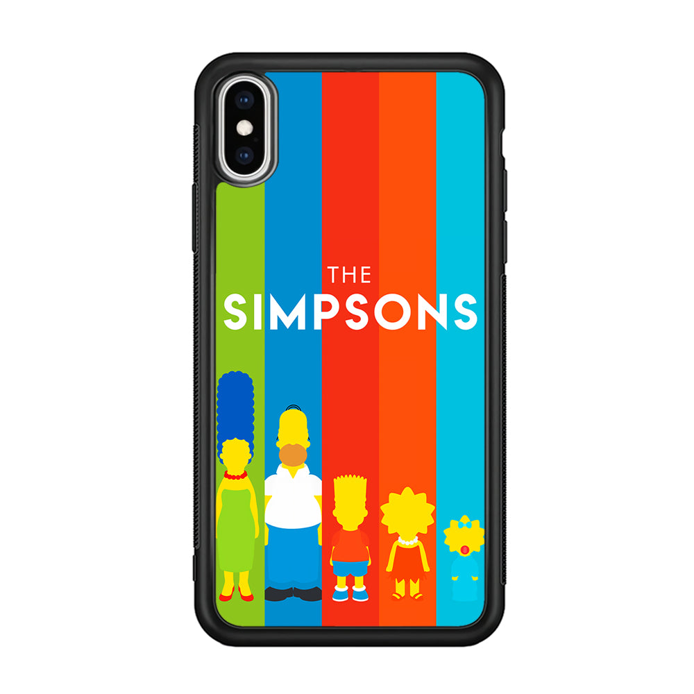 The Simpson Family Colorful iPhone Xs Case-Phone Case-Rubber Black (2D Case)-Altracase