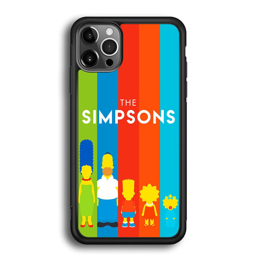 The Simpson Family Colorful iPhone 12 Pro Max Case-Phone Case-Rubber Black (2D Case)-Altracase