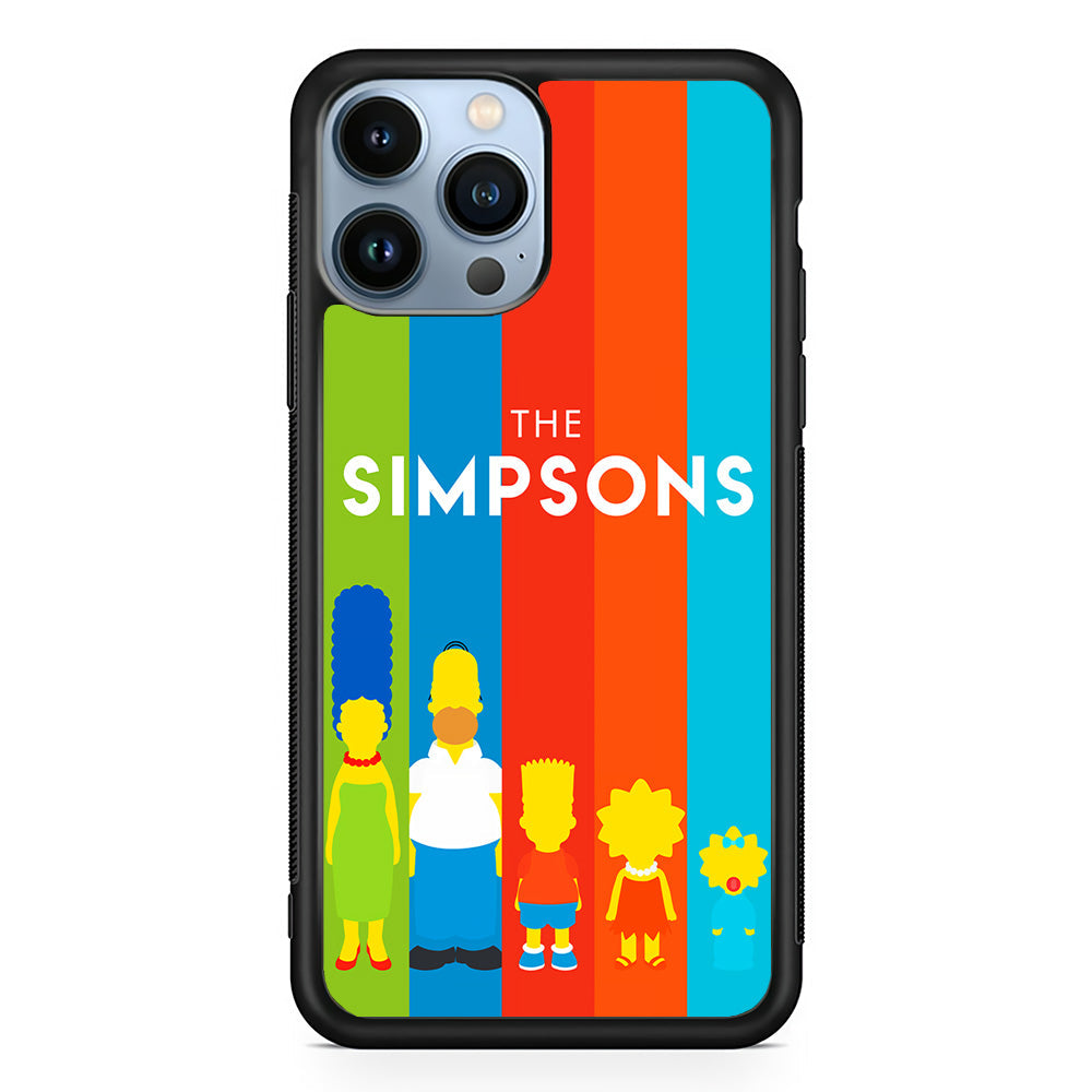 The Simpson Family Colorful iPhone 14 Pro Case-Phone Case-Rubber Black (2D Case)-Altracase
