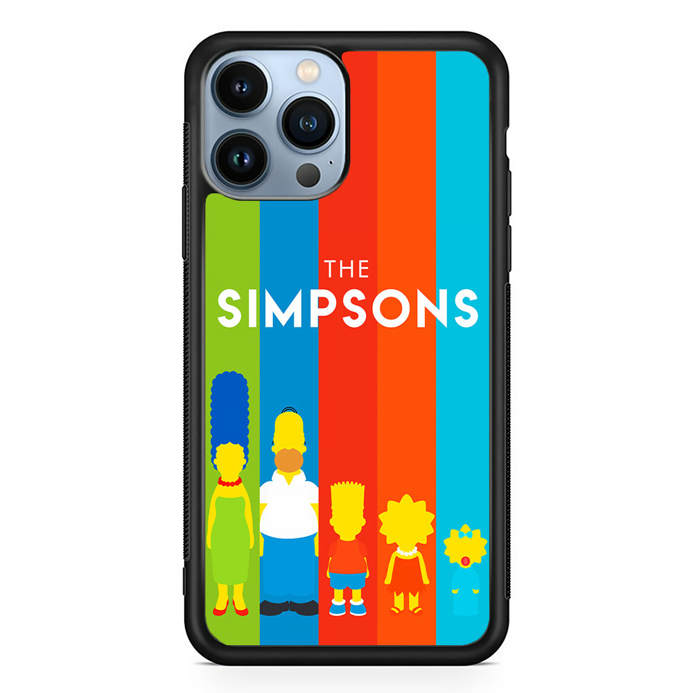 The Simpson Family Colorful iPhone 15 Pro Max Case-Phone Case-Rubber Black (2D Case)-Altracase