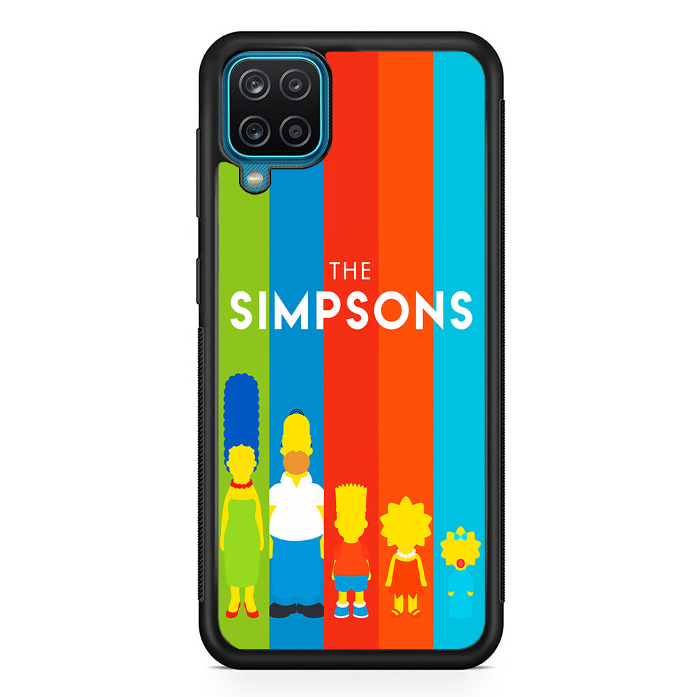 The Simpson Family Colorful Samsung Galaxy A12 Case-Phone Case-Rubber Black (2D Case)-Altracase