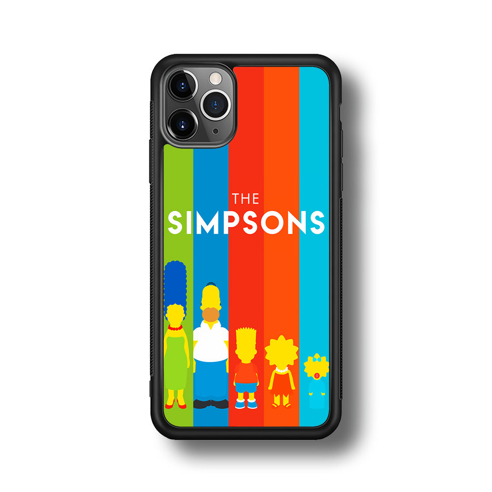 The Simpson Family Colorful iPhone 11 Pro Case-Phone Case-Rubber Black (2D Case)-Altracase