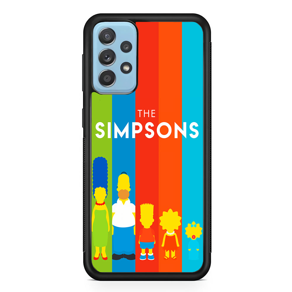 The Simpson Family Colorful Samsung Galaxy A72 Case-Phone Case-Rubber Black (2D Case)-Altracase
