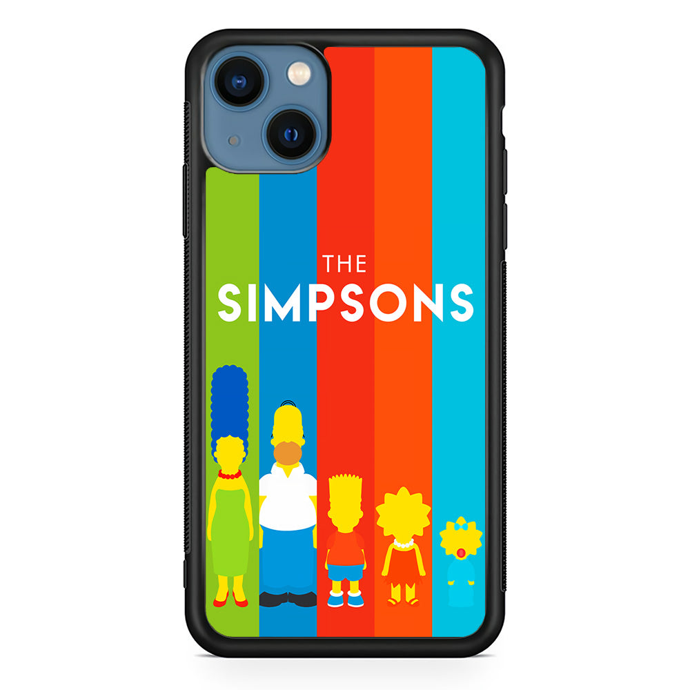 The Simpson Family Colorful iPhone 13 Mini Case-Phone Case-Rubber Black (2D Case)-Altracase