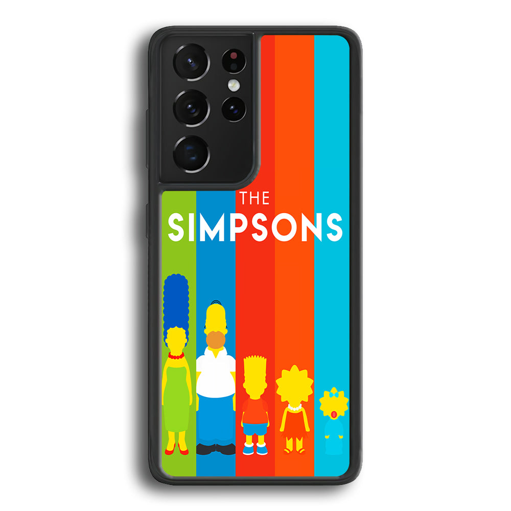 The Simpson Family Colorful Samsung Galaxy S21 Ultra Case-Phone Case-Rubber Black (2D Case)-Altracase