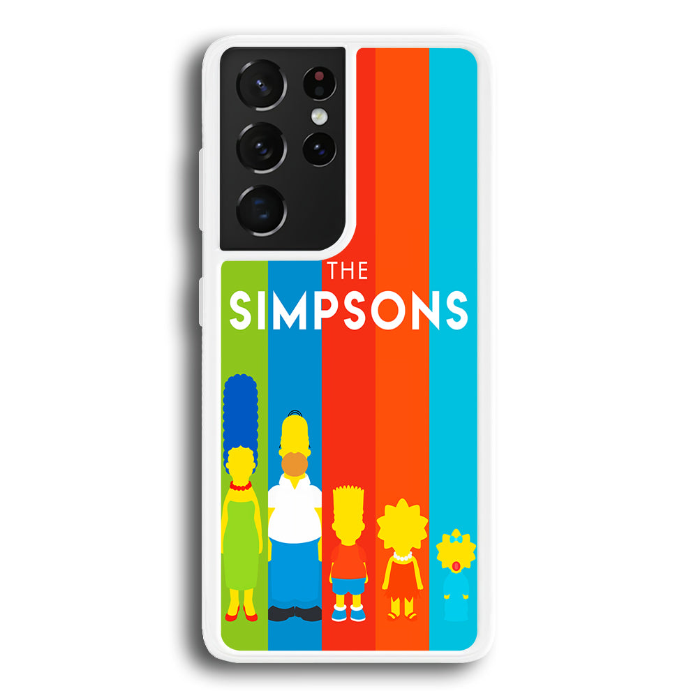 The Simpson Family Colorful Samsung Galaxy S24 Ultra Case-Phone Case-Rubber White (2D Case)-Altracase