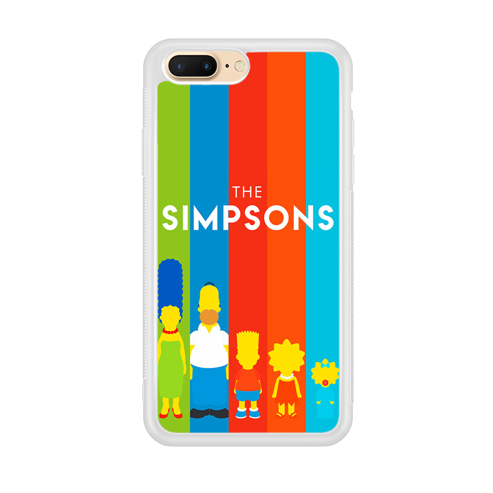 The Simpson Family Colorful iPhone 8 Plus Case-Phone Case-Rubber White (2D Case)-Altracase