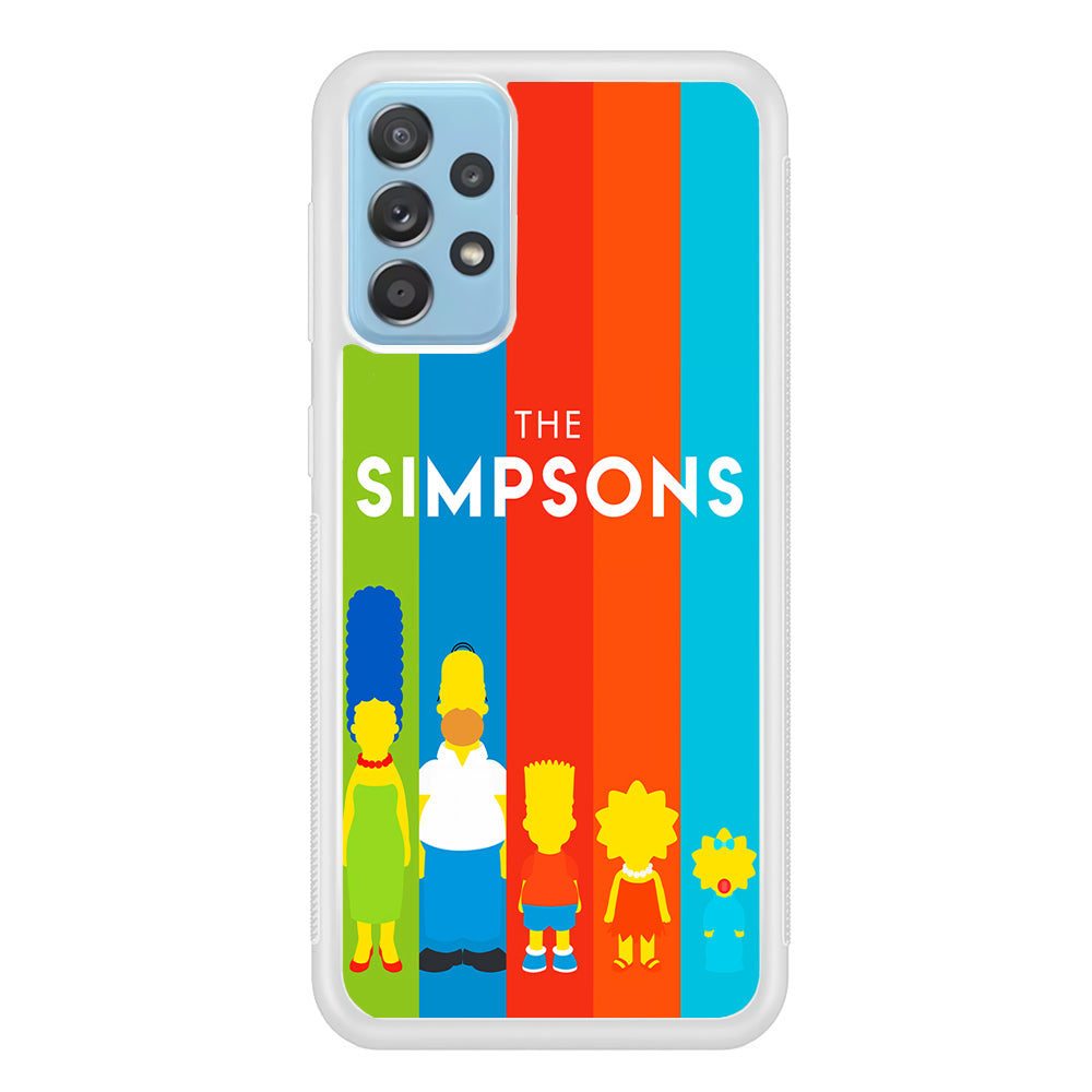 The Simpson Family Colorful Samsung Galaxy A72 Case-Phone Case-Rubber White (2D Case)-Altracase