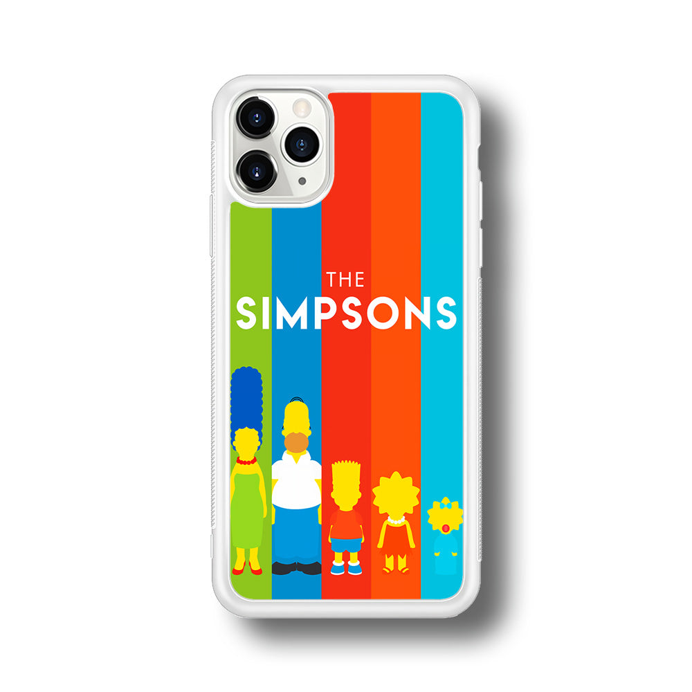 The Simpson Family Colorful iPhone 11 Pro Max Case-Phone Case-Rubber White (2D Case)-Altracase