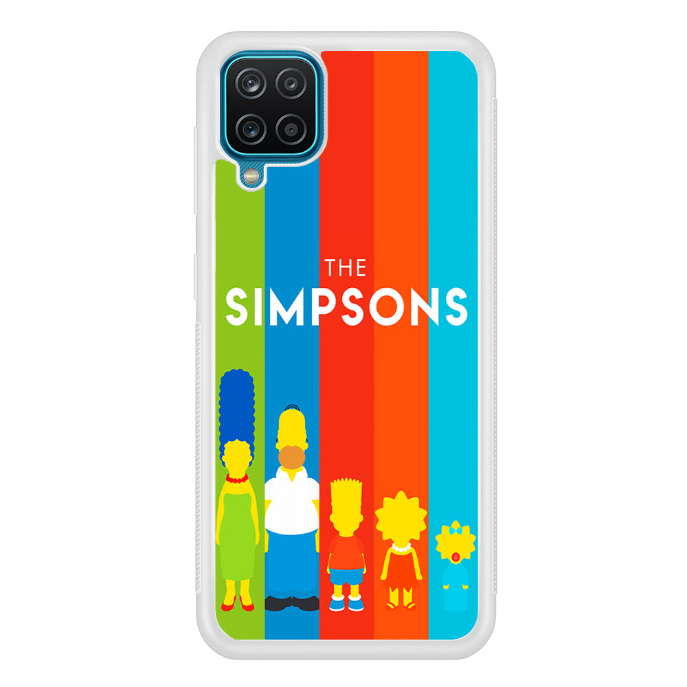 The Simpson Family Colorful Samsung Galaxy A12 Case-Phone Case-Rubber White (2D Case)-Altracase