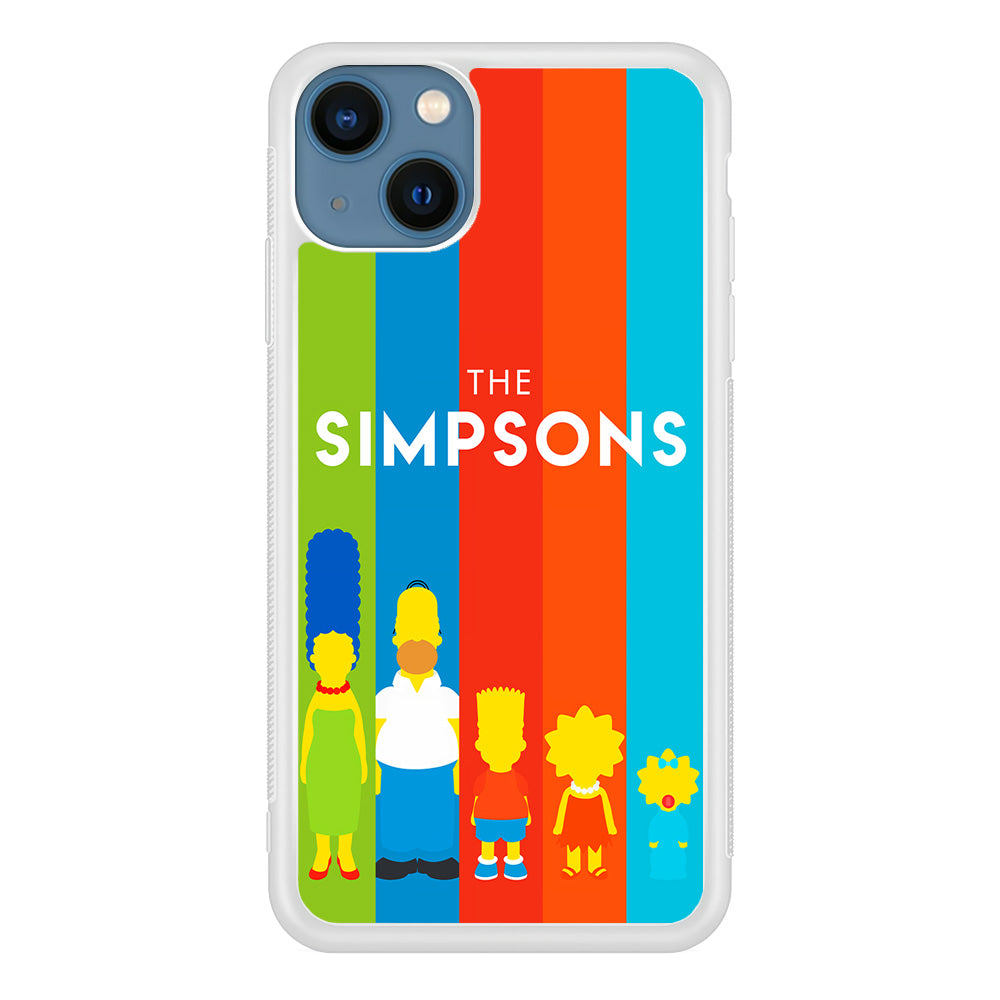 The Simpson Family Colorful iPhone 13 Mini Case-Phone Case-Rubber White (2D Case)-Altracase