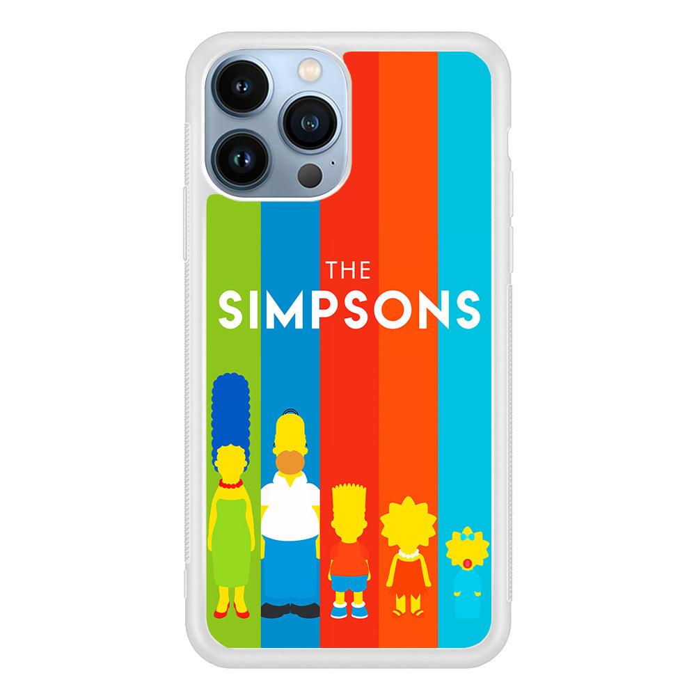The Simpson Family Colorful iPhone 15 Pro Max Case-Phone Case-Rubber White (2D Case)-Altracase