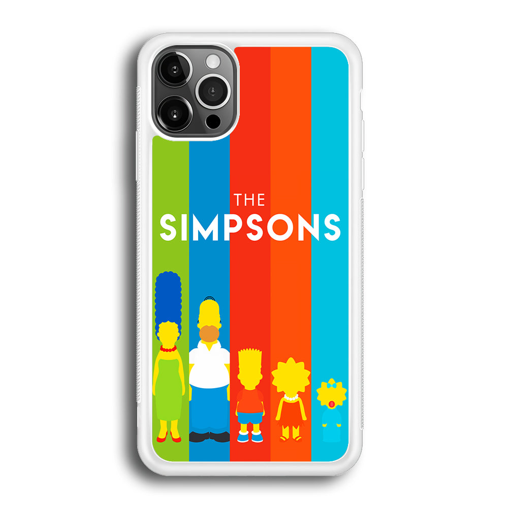 The Simpson Family Colorful iPhone 12 Pro Max Case-Phone Case-Rubber White (2D Case)-Altracase