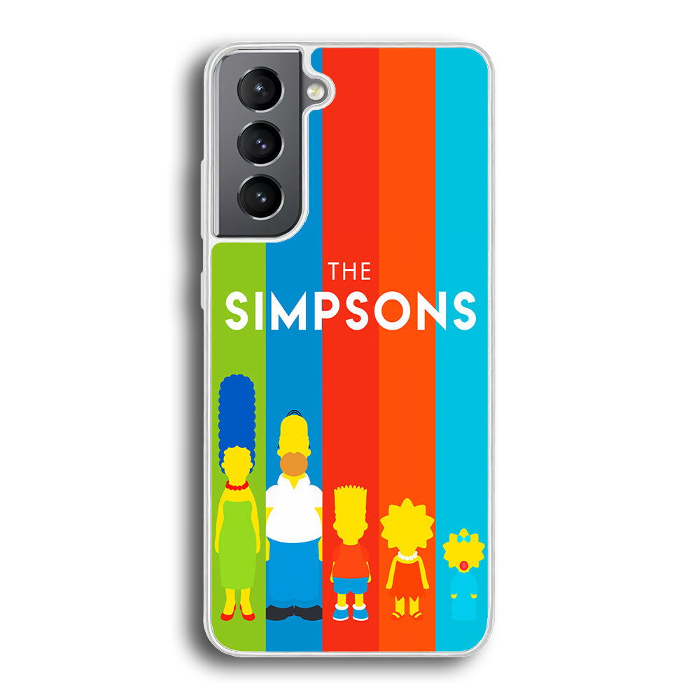 The Simpson Family Colorful Samsung Galaxy S23 Case-Phone Case-Rubber White (2D Case)-Altracase