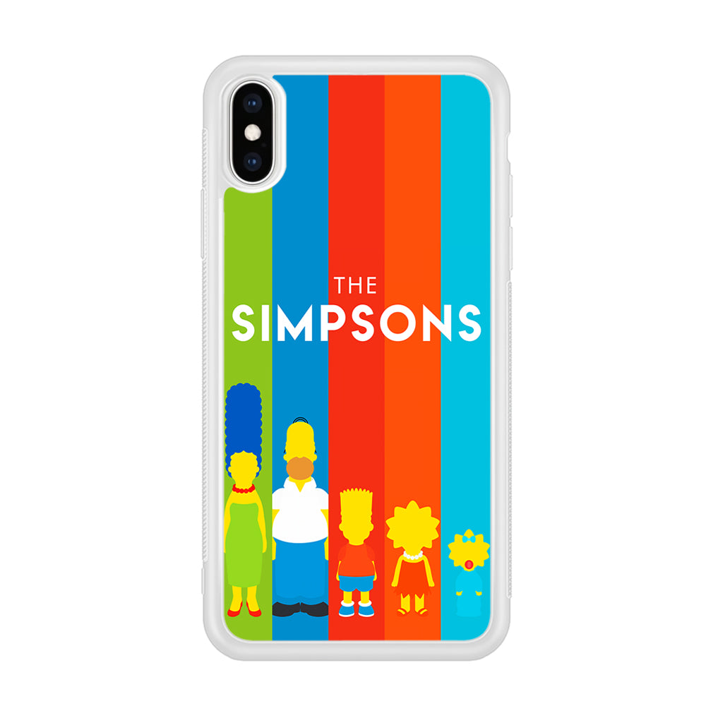 The Simpson Family Colorful iPhone Xs Case-Phone Case-Rubber White (2D Case)-Altracase