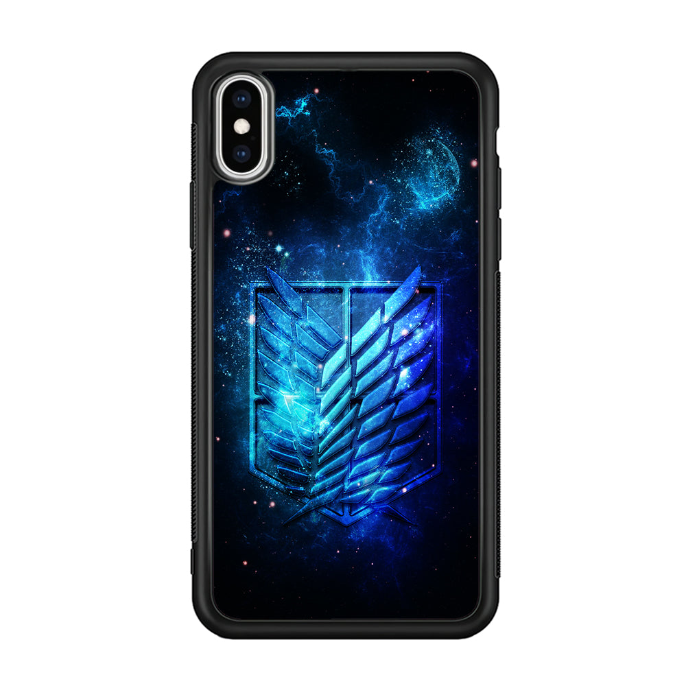 The Survey Corps Space iPhone Xs Case-Phone Case-Rubber Black (2D Case)-Altracase