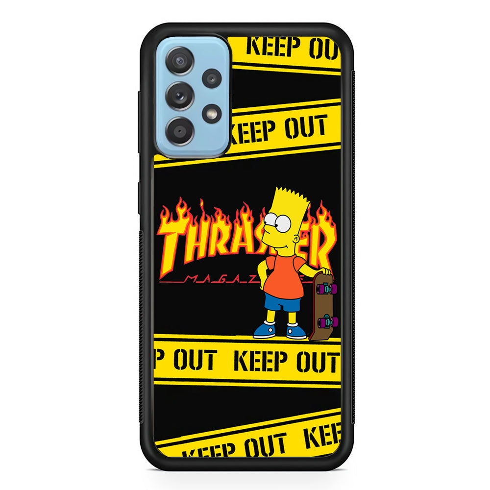 Thrasher Bart Danger Line Samsung Galaxy A72 Case-Mobile Phone Case-Rubber Black (2D Case)-Altracase