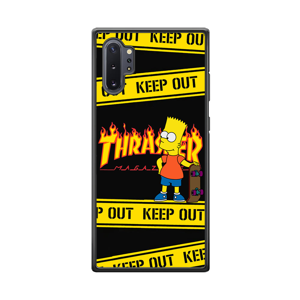 Thrasher Bart Danger Line Samsung Galaxy Note 10 Plus Case-Mobile Phone Case-Rubber Black (2D Case)-Altracase