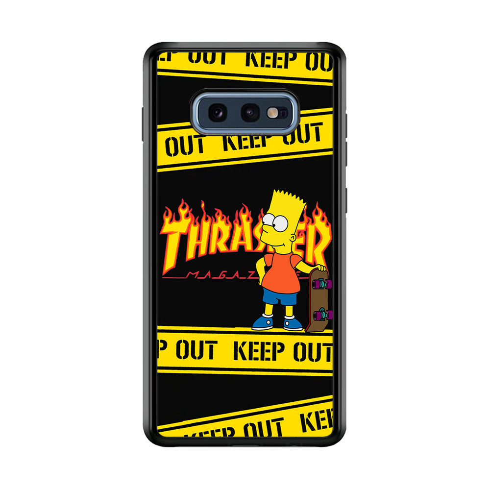 Thrasher Bart Danger Line Samsung Galaxy S10E Case-Mobile Phone Case-Rubber Black (2D Case)-Altracase