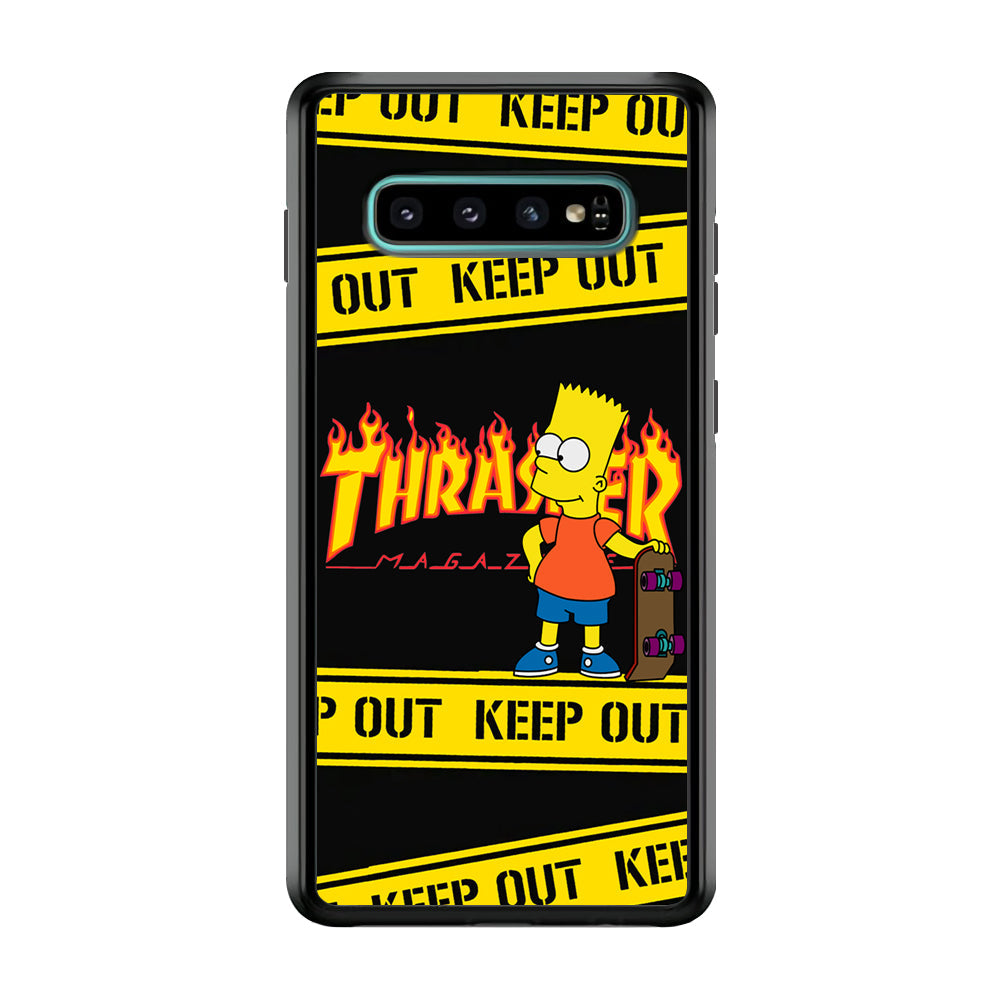 Thrasher Bart Danger Line Samsung Galaxy S10 Plus Case-Mobile Phone Case-Rubber Black (2D Case)-Altracase