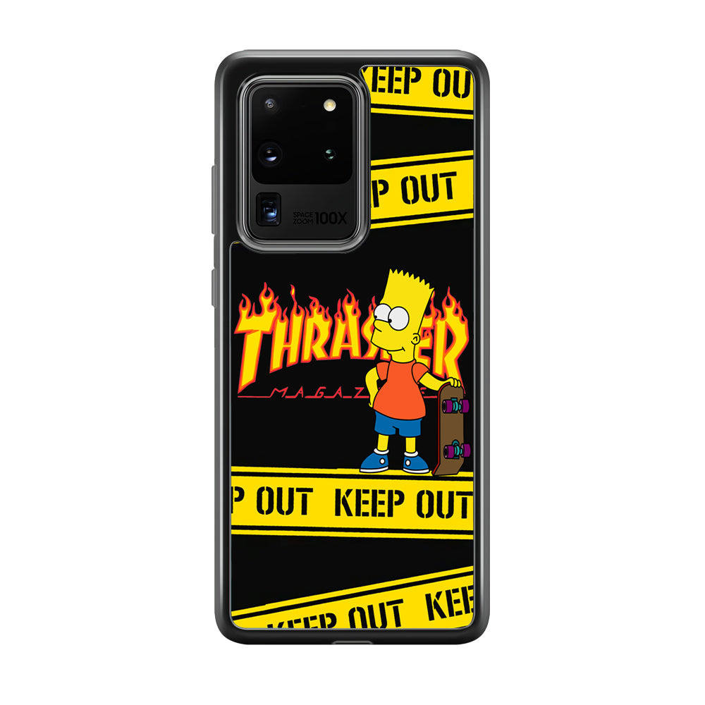 Thrasher Bart Danger Line Samsung Galaxy S20 Ultra Case-Mobile Phone Case-Rubber Black (2D Case)-Altracase