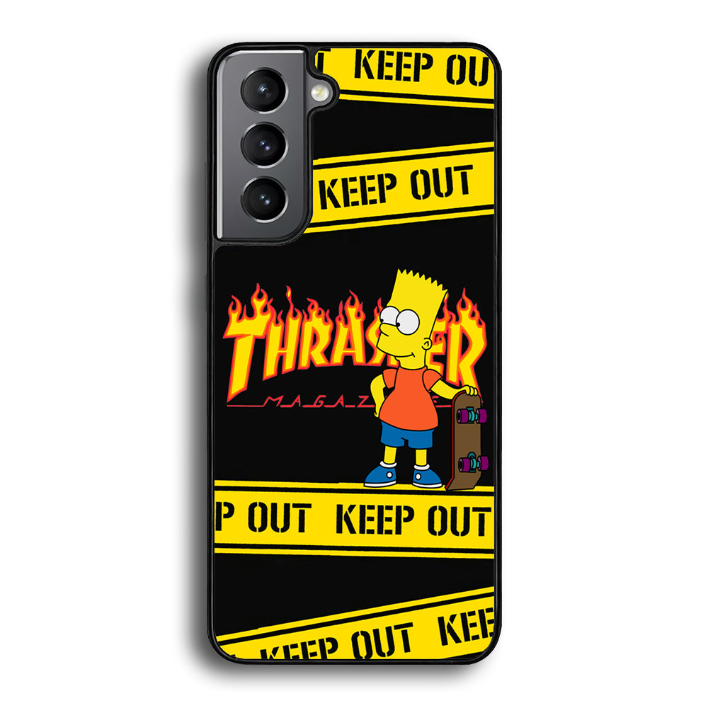 Thrasher Bart Danger Line Samsung Galaxy S24 Plus Case-Mobile Phone Case-Rubber Black (2D Case)-Altracase