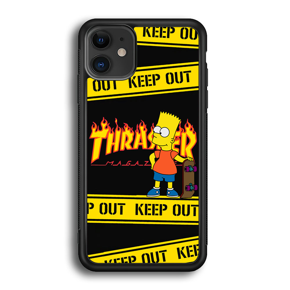 Thrasher Bart Danger Line iPhone 12 Case-Mobile Phone Case-Rubber Black (2D Case)-Altracase