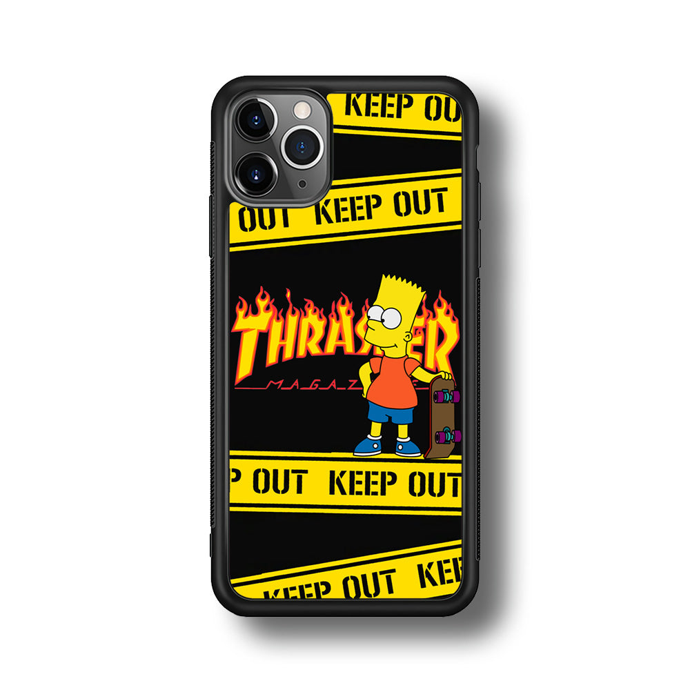 Thrasher Bart Danger Line iPhone 11 Pro Max Case-Mobile Phone Case-Rubber Black (2D Case)-Altracase
