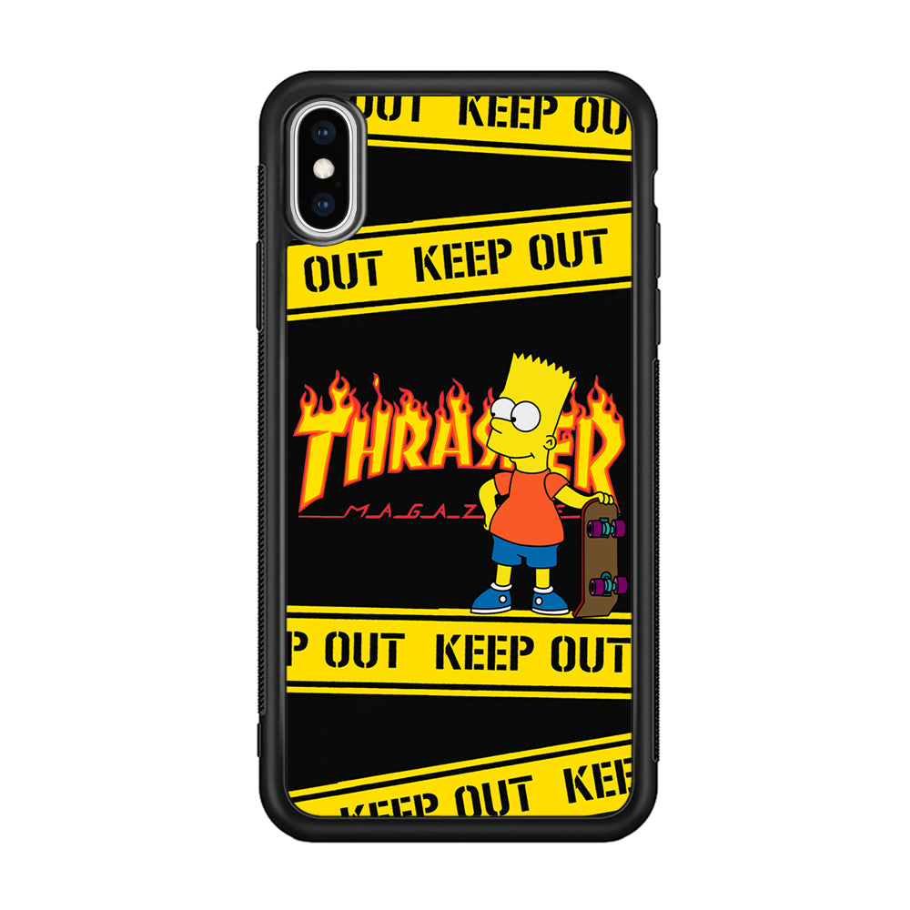 Thrasher Bart Danger Line iPhone Xs Case-Mobile Phone Case-Rubber Black (2D Case)-Altracase