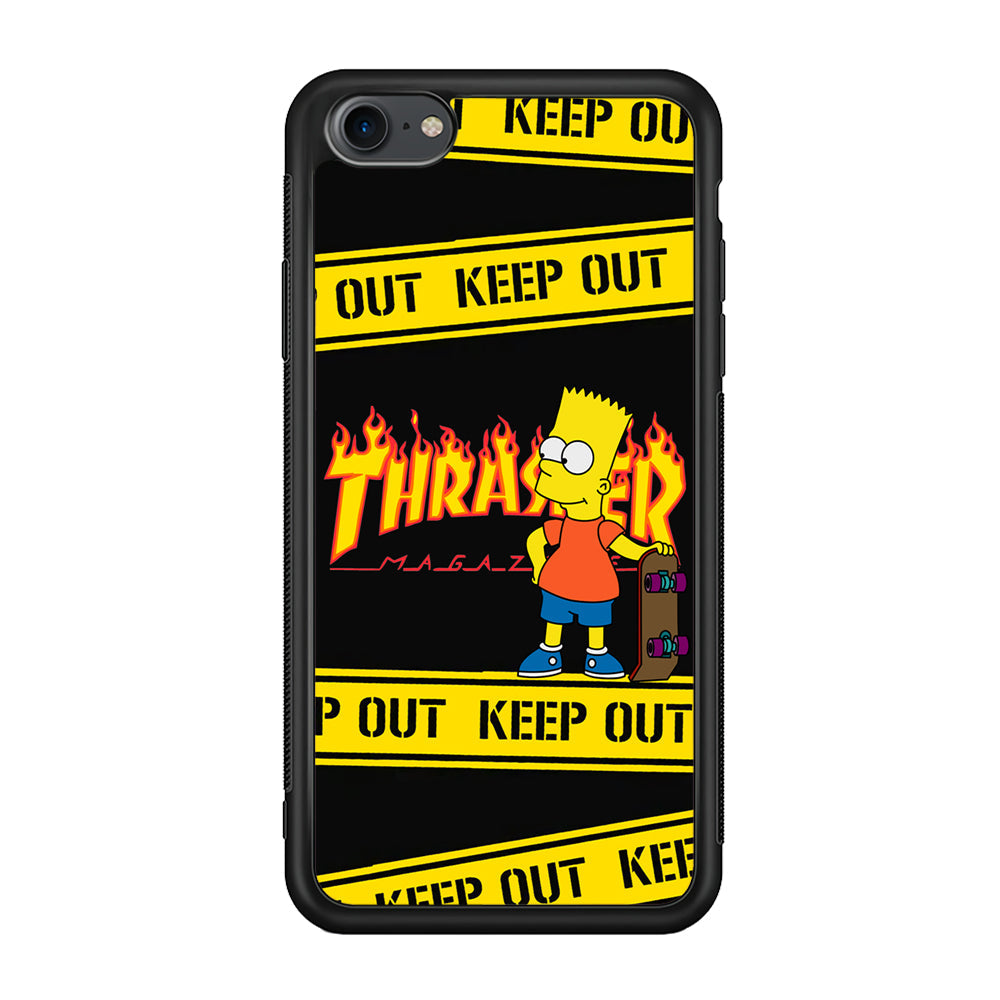 Thrasher Bart Danger Line iPhone SE 3 2022 Case-Mobile Phone Case-Rubber Black (2D Case)-Altracase