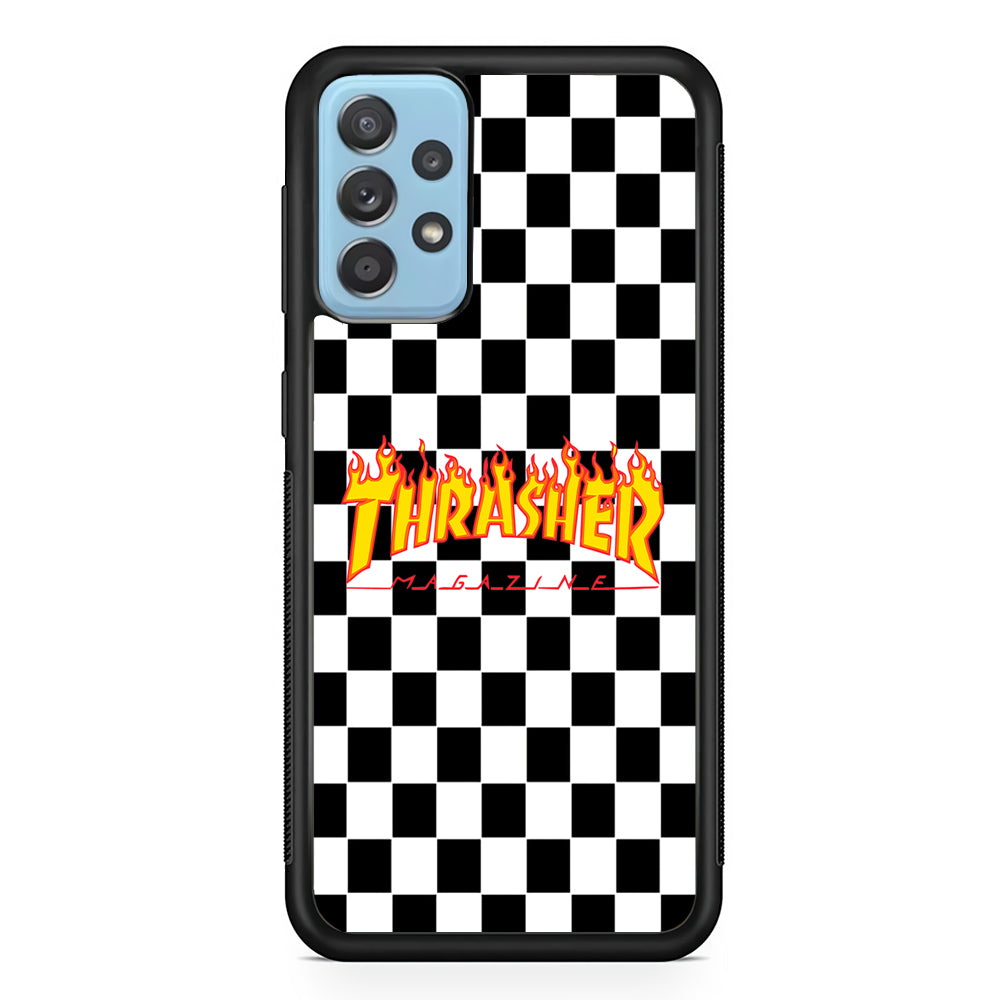 Thrasher Chess Board Background Samsung Galaxy A52 Case-Mobile Phone Case-Rubber Black (2D Case)-Altracase