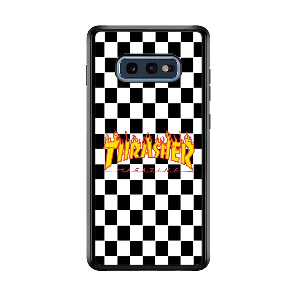 Thrasher Chess Board Background Samsung Galaxy S10E Case-Mobile Phone Case-Rubber Black (2D Case)-Altracase